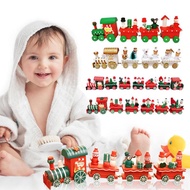 Christmas Wooden Train Santa Claus Xmas Festival Ornament For Baby Kids Gift