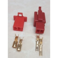 MERAH PAIR OF RED 2 PIN SOCKETS