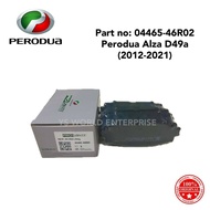 100% ORIGINAL PERODUA ALZA 2012 ~ 2021 FRONT BRAKE PAD (04465-46R02)