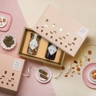 粉盒 謝謝情真意切禮盒(2罐附提袋) (原味綜合五堅果,無籽葡萄乾)