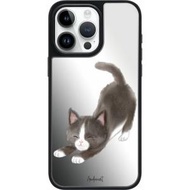 THE HOOD - (多種型號可選)(含兼容Magsafe選項) Ariel Watercolor - 黑貓 iPhone 15/14/13/12/SE/Pro/Pro Max 鏡面保護殼 升級版-5650