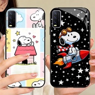 O-43 Snoopy tempered Glass Phone Case VIVO Y30 Y20i Y20s V15 Y29 Y03 S1 Y50 V50 Y20 Pro Lite