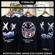 Authentic Rickyisclown Japan RIC Ricky Is Clown Reflective Daruma Kanagawa wave Mount Fuji Sakura Oversized T-shirts