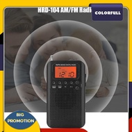 [Colorfull.sg] HRD-104 Portable Mini Radio Antenna Pocket Digital Display AM FM Two Band Radio