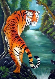 POSTER JUMBO UKURAN 100 X 70 CM TEMA HARIMAU / LUKISAN CETAK HARIMAU HR10 / POSTER CETAK HARIMAU / H