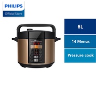 PHILIPS Electric Pressure Cooker HD2139/60 (6.0L)- Auto Pressure Release, pressure cook, multi cook menus (Kitchen Appliances)