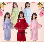 Baju Kurung Budak Perempuan Peplum Baju Kanak-kanak Perempuan Kid Girls Fashion Baju Kurung Lace Baj