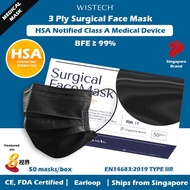 Blue Wistech 3 Ply Surgical Mask, 50 pcs, HSA Notified Medical, FDA CE Approved, Delivery from Singa