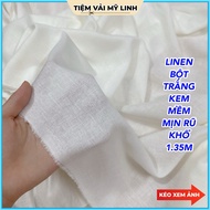 Creamy White Powder Linen Fabric is soft and smooth, made from natural fibers, light and cool to wea