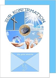 Edition Seidel GS-KF118 SW022 Premium Confirmation Card Money Gift Heaven Hands Cross with Envelope