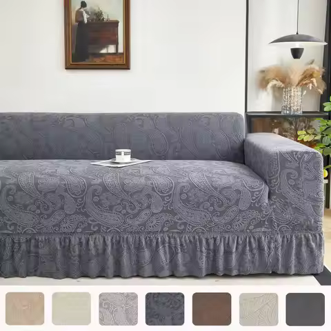 1/2/3/4 seater jacquard plush sofa covers,sofa skirt protect for kids and dogs,stretch sofa slipcove