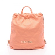 【二手】香奈兒 (Chanel) 女士雙肩包，CHANEL 22 大號 AS3313 珊瑚粉紅皮革 CHANEL22 Matelassé 鏈條雙肩包