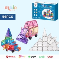 MALOTOYS - MNTL Star Magnetic Tiles 56 Pcs 56pcs PASTEL Colors TRANSPARENT Magnet Blocks Magnetic Bl