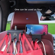 1Pcs citroen Car hook suspension seat with integrated design of four hooks on the back, carbon fiber