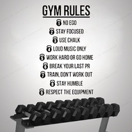 Gym Rules Motivational Quotes Wall Decal  crossfit healthy life wall sticker vinyl home wall decor J
