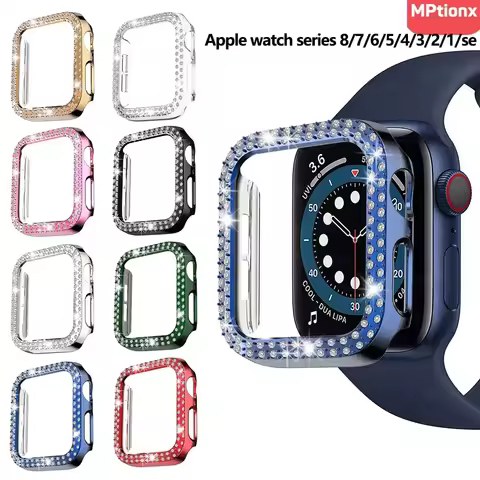 Case for Apple Watch 7 8 9 45mm 41mm 40mm 44mm 38mm 42mm Diamond Bling Bumpe Protective Cover for Iw