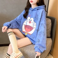 Winter Hoodies Women Harajuku Cartoons Sweatershirt Polerones Long Sleeves Ladies Clothes Blue Hoodi