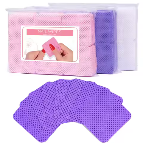300pcs Lint Free Nail Wipes Nail Polish Remover Wipes For Fingernail Polish Glue Remover Eyelash Ext