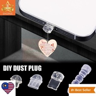 (MW)DIY Dust Plug Transparent Charging Port Dust Plug  for IPhone Android Type C Plug Plug Protectio