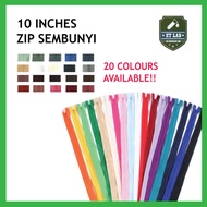 10 INCHES - ZIP SEMBUNYI / ZIP SOROK / INVISIBLE ZIP