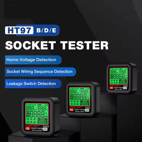 HABOTEST HT97 Digital Socket Tester Smart Voltage Detector RCD GFCI Voltage Test EU US UK Plug Large