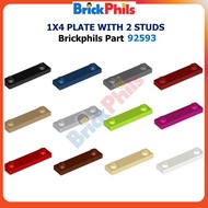 BRICKPHILS Part 92593/41470- Plate 1x4 with 2 Studs