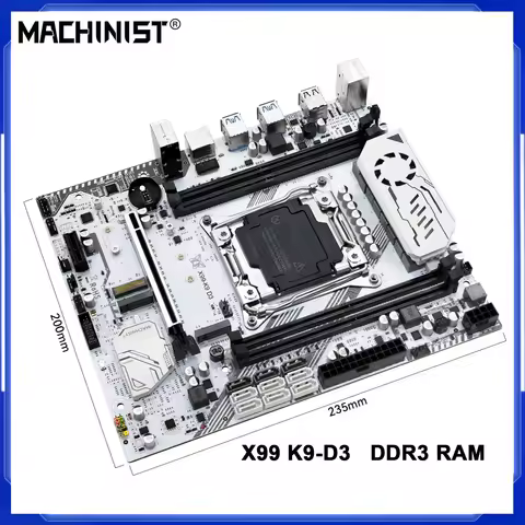 MACHINIST X99 Motherboard K9-D3 LGA 2011-3 with M.2 Slot Support X99 C612 Chip DDR3 Memory SATA3.0 U