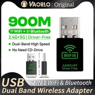 2 IN 1 Mini USB Bluetooth Adapter WiFi6 AX900Mbps Dongle Network Card 2.4G/5GHz Driver Free PC 600M 