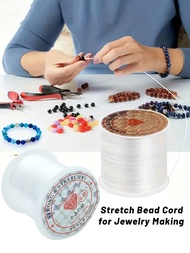 2pcs 39.37inch Elastic Crystal Beaded String, Suitable For DIY Bracelets, Necklaces, Handmade Crafts