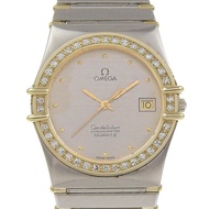 【日本直送】歐米茄 OMEGA 星辰系列 不鏽鋼 x 鑽石 石英 指針式顯示 銀色錶盤 男性手錶 【二手】