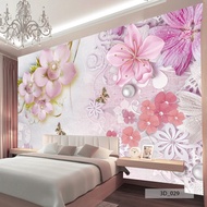 Wallpaper Dinding Custom 3d- Murah WAllpaper Motif Bunga dinding bunga