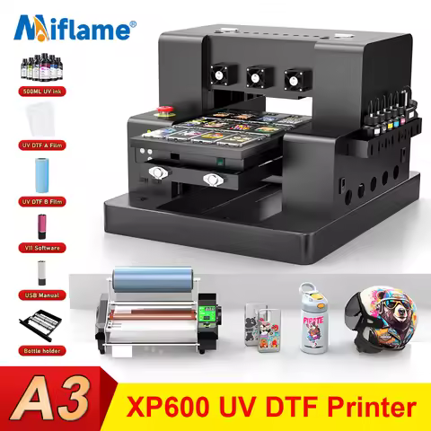 A3 UV Printer XP600 UV Flatbed Printing Machine A3 UV DTF Printer For Pen Bottle Wood UV Flatbed Pri