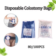 Ostomy Bag Disposable Banded Clear/Blue Stoma Bag Anus Stoma Bag Colorectal Diversion Cancer Stoma L