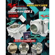 [ GEN 2 / GEN 3 ] Y16/ NVX155/ R15 V3/ MT15 HI POWER HIPOWER RACING CERAMIC BLOCK & PISTON FORGED 58