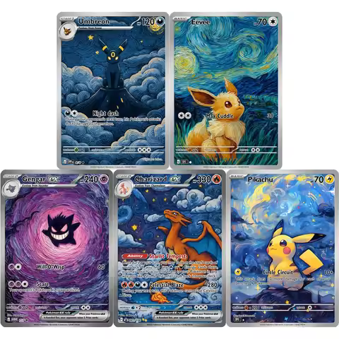 PTCG Collection Cards Eevee Gengar Umbreon DIY PTCG Game Cards Shining Creativity Rare Holographic C