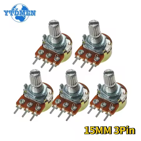 5PCS WH148 3Pin 15mm Linear Potentiometer 5K 1K 2K 10K 20K 50K 100K 250K 1M Potentiometers Resistor 