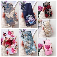 Clear For Samsung A82 5G SM-A826S Cover For Samsung Galaxy A82 5G Case Silicone Fashion Luxury Flowe