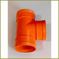 ◇ ♒ ▤ BIOPIPE PVC  EQUAL TEE AND TEE REDUCER ORANGE | SIZES 2" 3" 4" | SANITARY FITTINGS