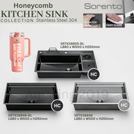 Sorento Honeycomb Texture Kitchen Sink Combo Set | Stainless Steel Sink + Faucet | Free Gift Promo