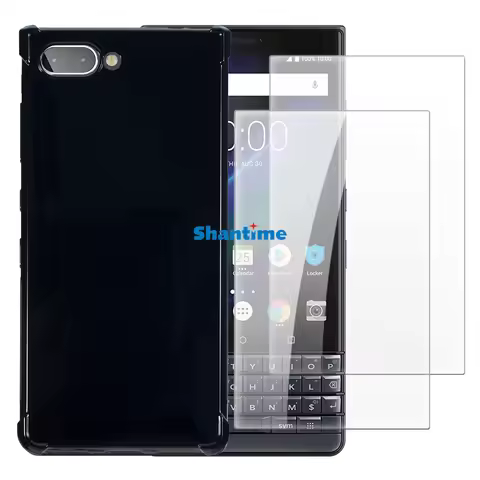 Soft Case + 2 Pack Tempered Glass Screen Protectors for BlackBerry KEY 2 LE, Athena Full-Body Protec