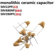 100Pcs monolithic ceramic capacitor 50V 22PF 22 680NF 684 390PF 391 in stock chip
