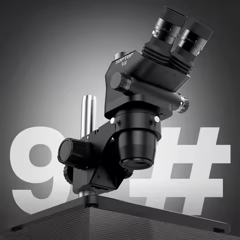 SOPTOP 9# Trinocular HD Microscope Multiplication 6.7-4.5X Continuous Zoom 150MM Lifting Adjustment 