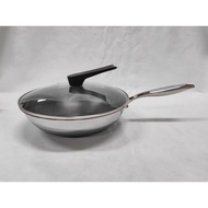 Natural Stainless Steel Wok 304 32cm Honey Comb Wok Pan