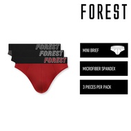 Forest Seluar Dalam Lelaki (3 Pcs) Forest Mens Microfibre Spandex Mini Brief Underwear Assorted Colo
