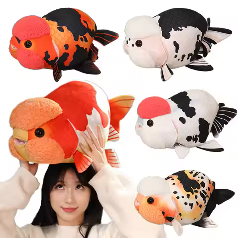 50cm Lifelike Fish Plush Stuffed Lan Shou Gold Fish Big Head Lovely Soft Pillow Zoo Park Souvenir