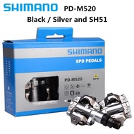SHIMANO PD-M520 Lock Step Mountain Bike Self-Locking Pedal with SH51 Lock Piece