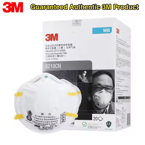 3M Respirator 8210 NIOSH-APPROVED N95 for at least 95 percent filtration efficiency against certain 