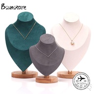 BSUNSTORE Necklace Display Rack, Show  Jewelry Storage Rack,  Suede Wooden Display Model Necklace