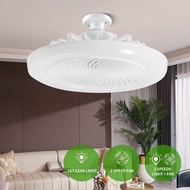Ceiling Fan with Lights Fan Lamp 21W E27 Base Round Mini Fan Lamp 85-265V Silent Ceiling Fans For Bedroom Living Room