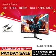 PRISM+ X240 (1500R) 24 180Hz/240Hz 1ms Curved FHD [1920 x 1080] Adaptive Sync Ready Gaming Monitor